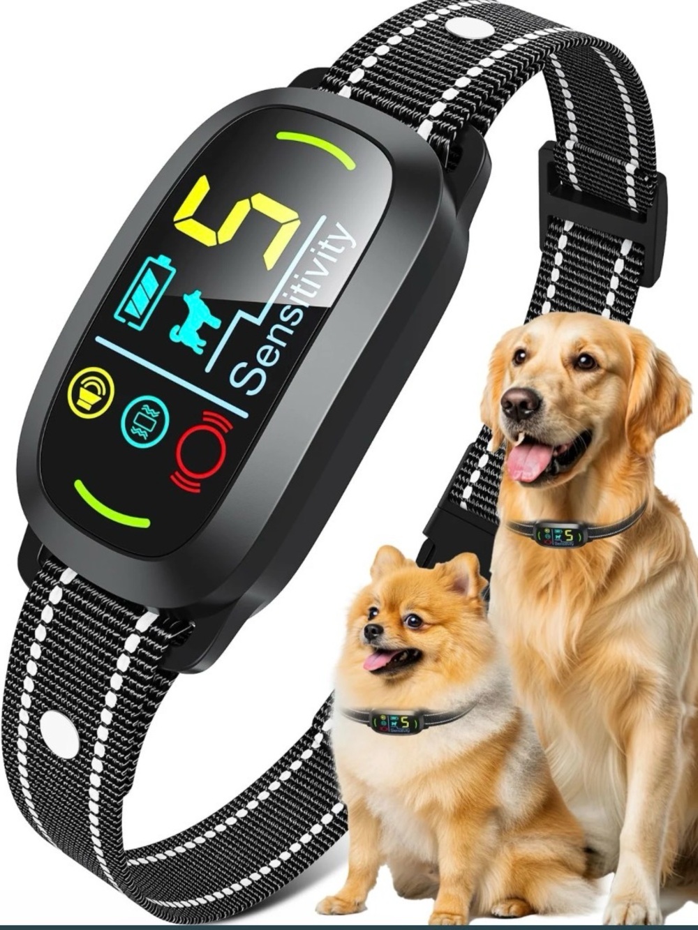 Dog Training Collar with Adjustable Strap - Black OB9 Model